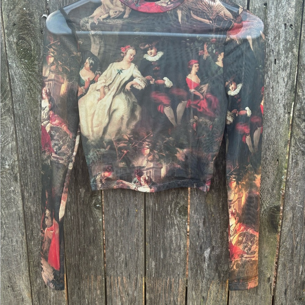 Y2K Renaissance Mesh Crop Top